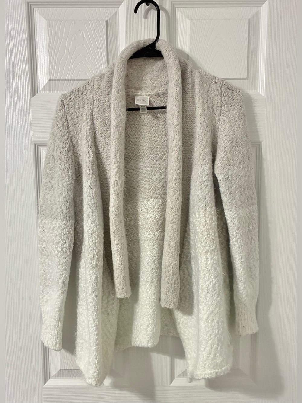 Cupio Beige & Cream Knit Cardigan Sweater Size Small